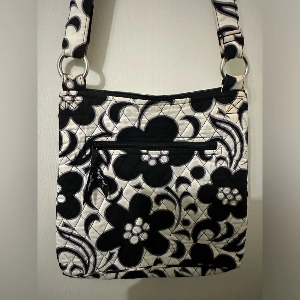 Vera Bradley Floral Black and White Shoulder Bag